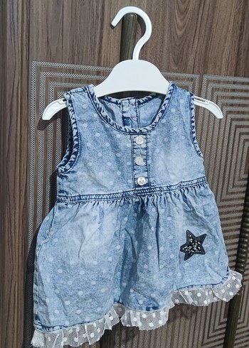 Kız Çocuk Renkli Denim Elbise - Görsel 5