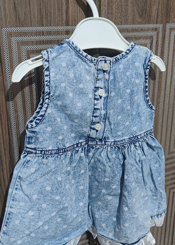 Kız Çocuk Renkli Denim Elbise - Görsel 8