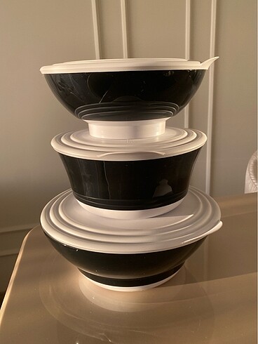 Tupperware Siyah inci serisi 3 lü set