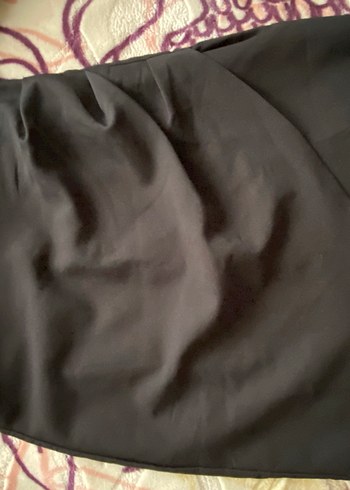 Drapeli Siyah Midi Hamile Eteği - Görsel 2