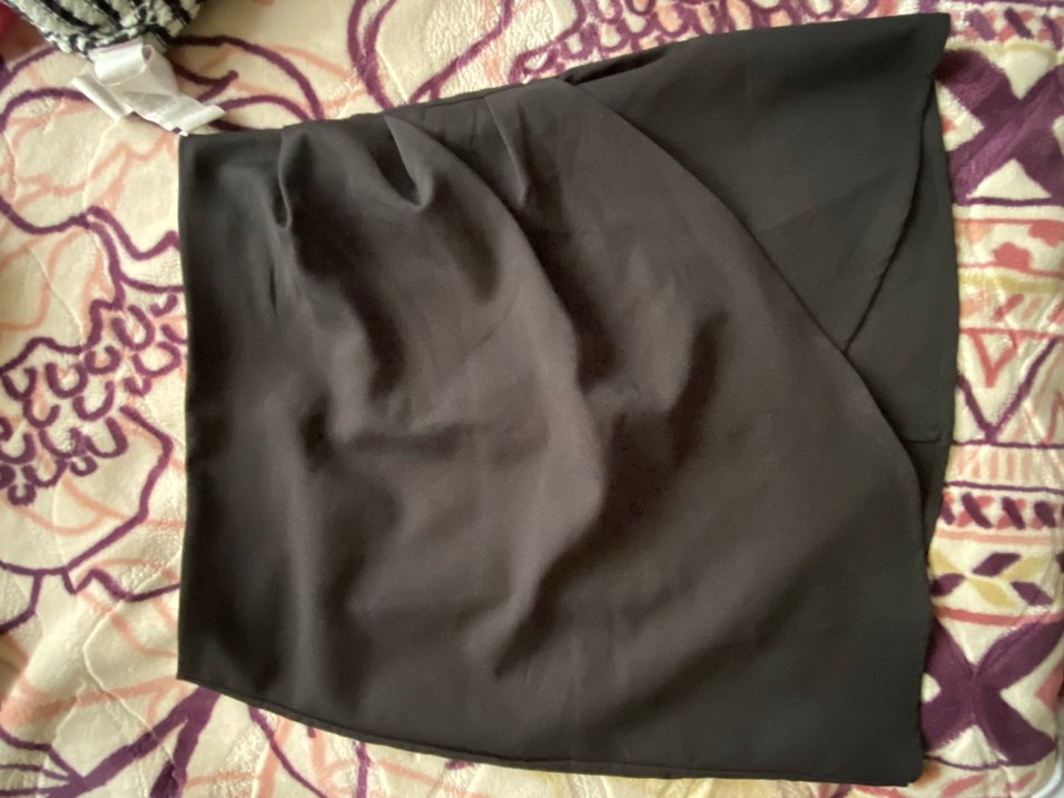 Drapeli Siyah Midi Hamile Eteği - Görsel 2