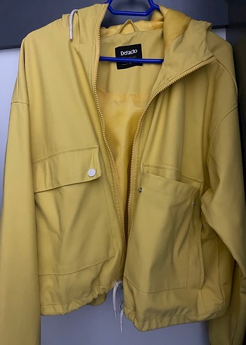 Sarı Fermuarlı Kadın Yağmurluk - Görsel 2