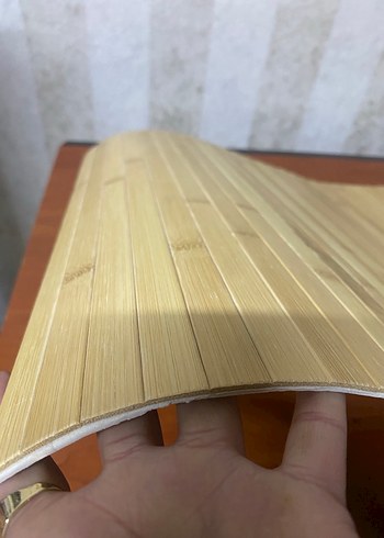 Parlak Bej Ahşap Banyo Paspası - Görsel 2