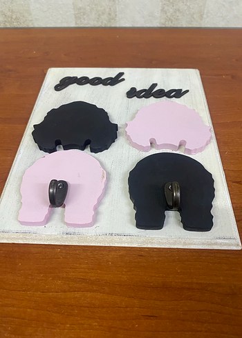 Pembe ve Siyah Pastel Anahtarlık Seti - Görsel 4