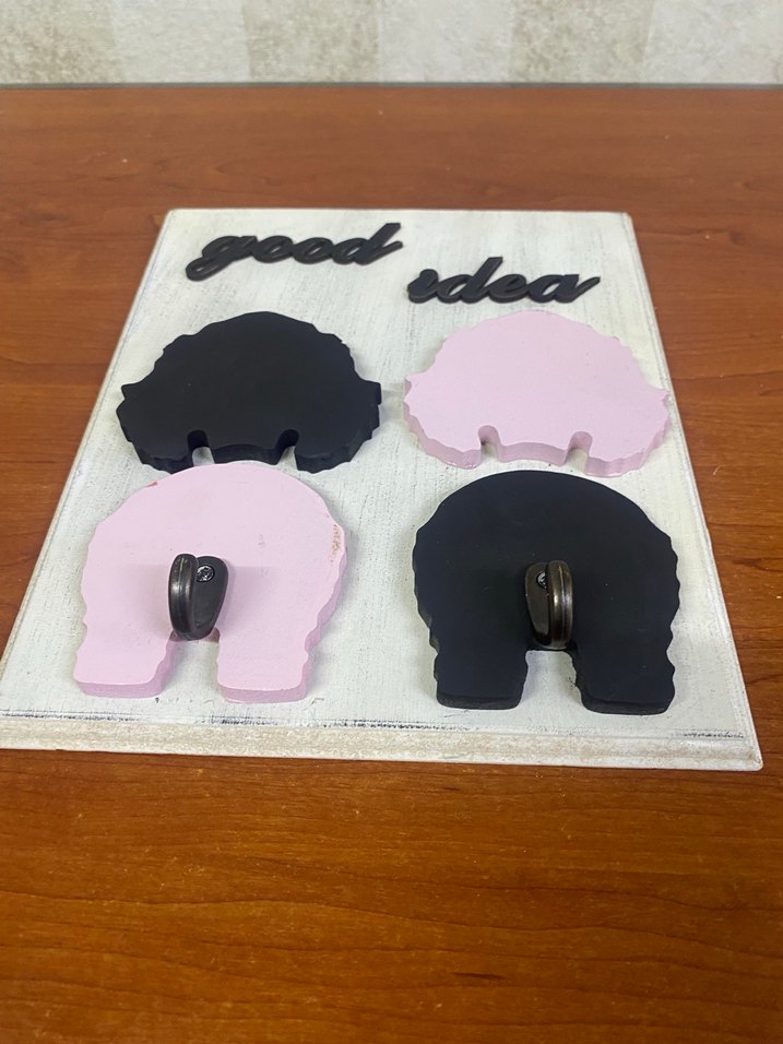 Pembe ve Siyah Pastel Anahtarlık Seti - Görsel 4