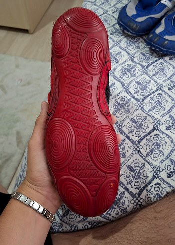 Kırmızı Siyah Bağcıklı Güreş Ayakkabısı - Görsel 3