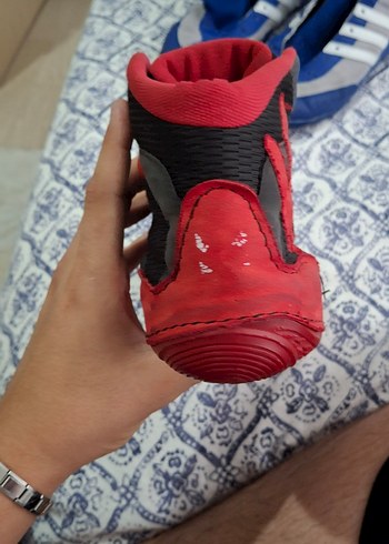 Kırmızı Siyah Bağcıklı Güreş Ayakkabısı - Görsel 8