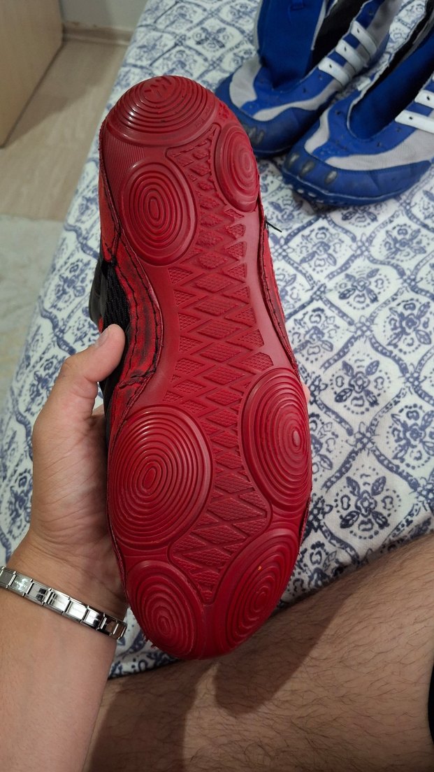 Kırmızı Siyah Bağcıklı  Güreş Ayakkabısı - Görsel 4