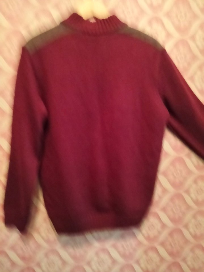 Düğmeli Bordo Yüksek Yaka Erkek Kazak - Görsel 2