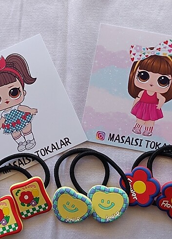 Çeşitli figürlü lastik toka