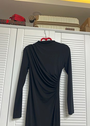 LC Waikiki Uzun Siyah Drapeli Kadın Elbise