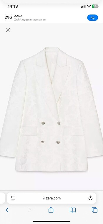 Zara Jakarlı kruvaze blazer