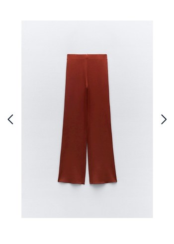 m Beden Zara Kadın Kahverengi Midi Düz Paça Pantolon