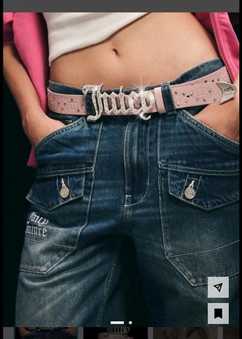 Bershka Juicy Courture Pembe Deri Kemer
