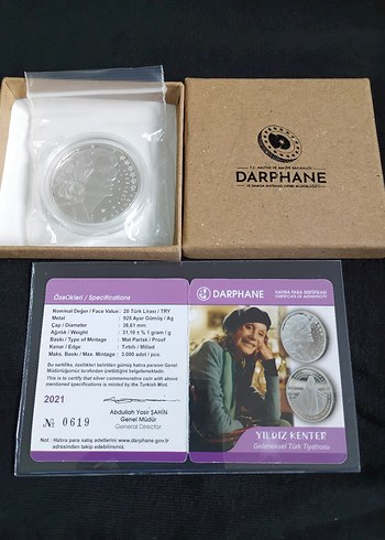 Yıldız Kenter Darphane Hatıra Parası