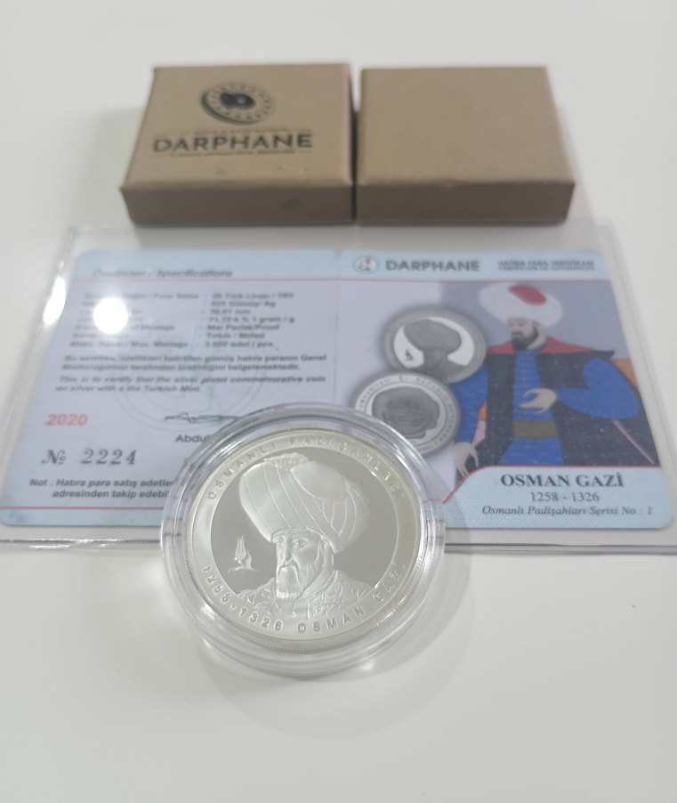 Osmanlı Padişahı Osman Gazi gümüş - Görsel 2
