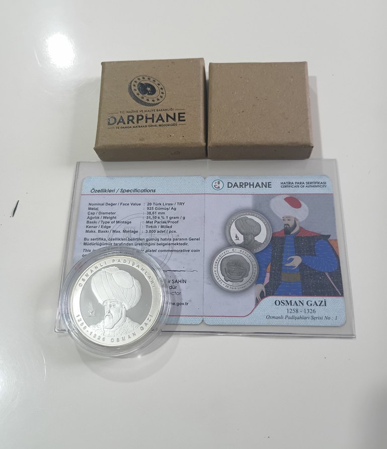 Osmanlı Padişahı Osman Gazi gümüş - Görsel 3