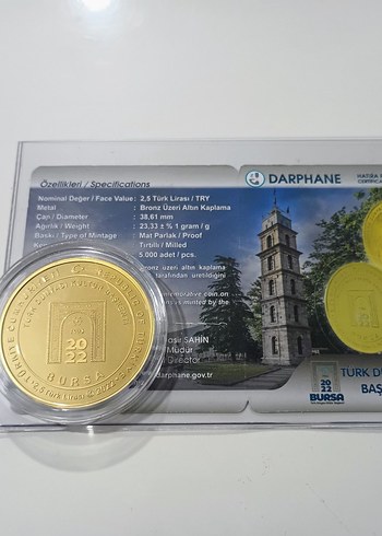 2022 Darphane Kültür başkenti Bursa bronz - Görsel 2