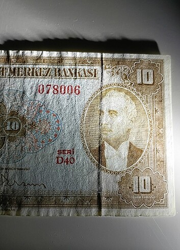 Beden Renk 4. Emisyon inönü 10 lira