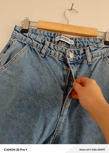 Gri Mavi Salaş Kesim Kadın Denim Pantolon - Görsel 4