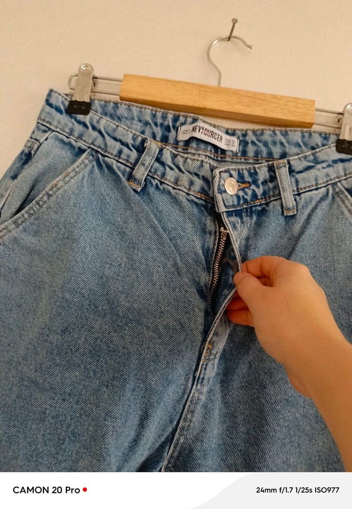 Gri Mavi Salaş Kesim Kadın Denim Pantolon - Görsel 4