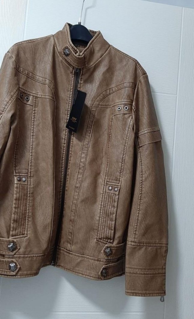 KH Kahverengi Erkek Deri Ceket - Görsel 2