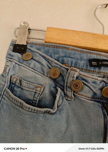 Mavi Bel Detaylı Rahat Kesim Kadın Kot Pantolon - Görsel 2