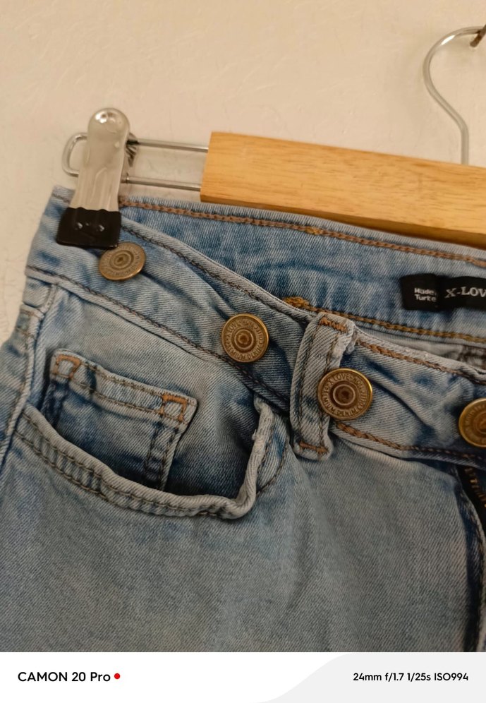 Mavi Bel Detaylı Rahat Kesim Kadın Kot Pantolon - Görsel 2