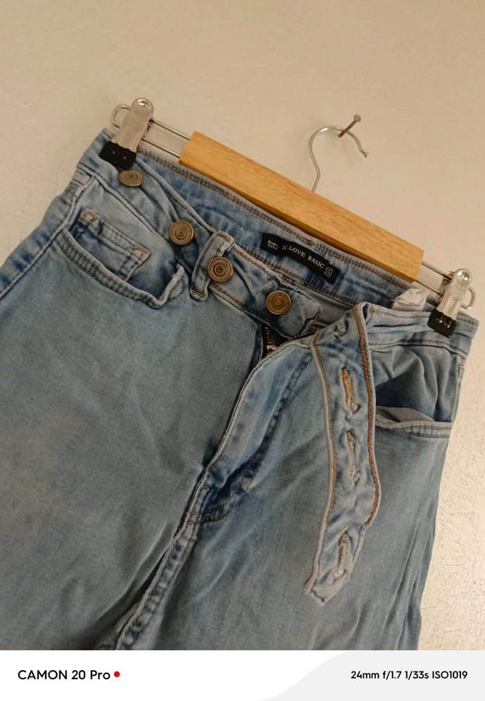 Mavi Bel Detaylı Rahat Kesim Kadın Kot Pantolon - Görsel 4