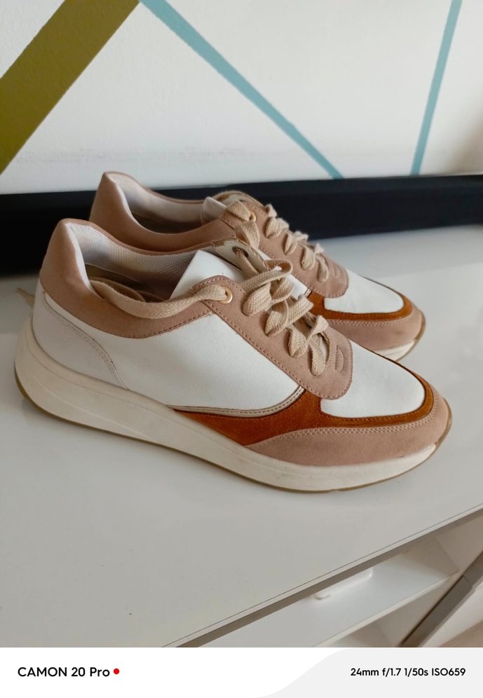 Bej Kadın Dolgu Topuk Spor Ayakkabı - Görsel 3