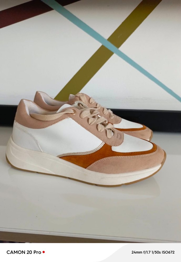 Bej Kadın Dolgu Topuk Spor Ayakkabı - Görsel 2