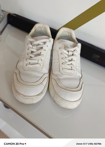 Beyaz Minimalist Kadın Sneakers - Görsel 3