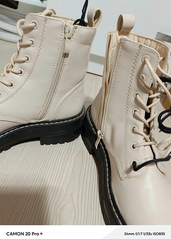 Krem Kadın Platform Topuklu Bot - Görsel 3