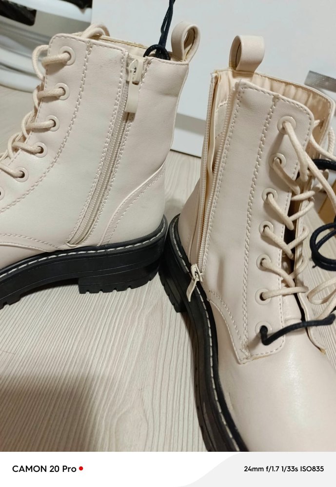 Krem Kadın Platform Topuklu Bot - Görsel 3