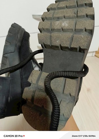 Siyah Platform Topuklu Lastik Kadın Bot - Görsel 7