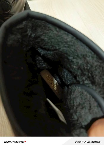 Siyah Platform Topuklu Lastik Kadın Bot - Görsel 6