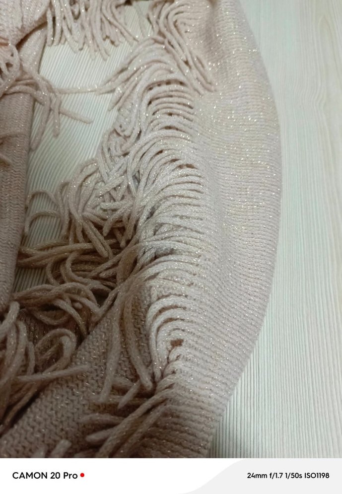 Bej Örgü Kadın Şal - Görsel 2