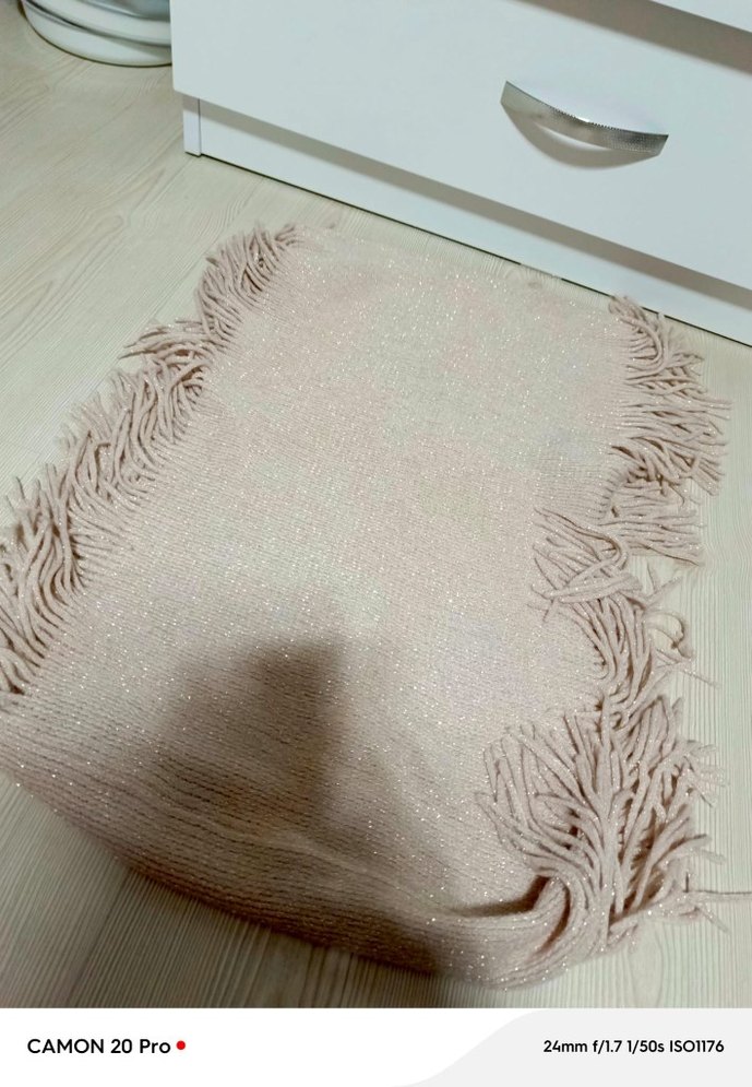 Bej Örgü Kadın Şal - Görsel 4