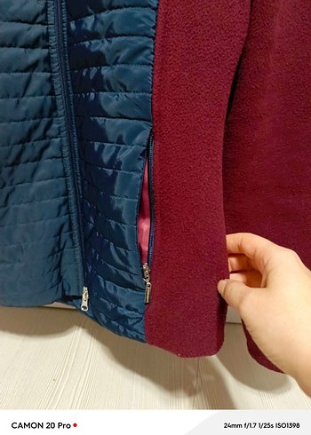 Bordo Kadın Mont, Yüksek Yakalı, Düğmeli - Görsel 4