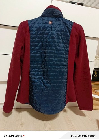 Bordo Kadın Mont, Yüksek Yakalı, Düğmeli - Görsel 8