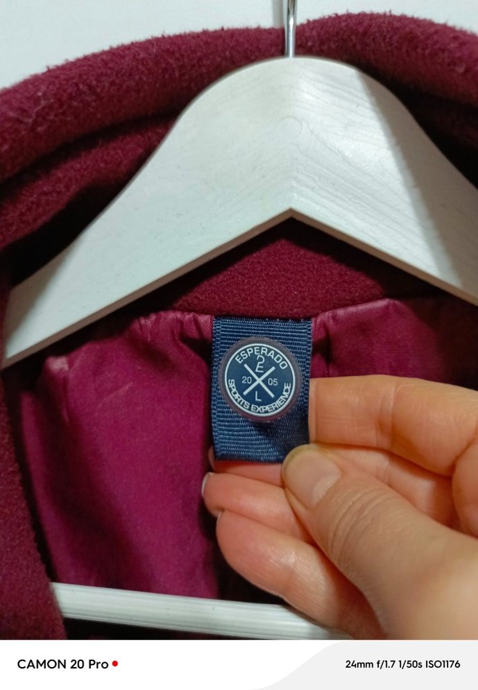 Bordo Kadın Mont, Yüksek Yakalı, Düğmeli - Görsel 5