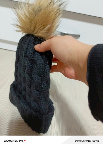 Siyah Örgü Kadın Bere - Görsel 4