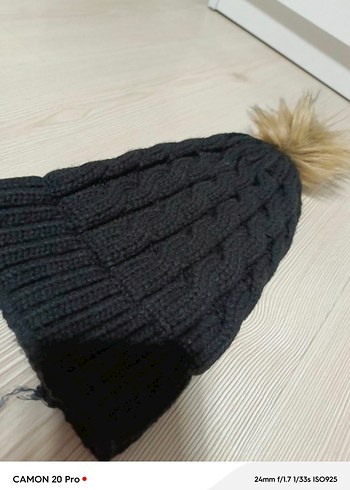 Siyah Örgü Kadın Bere - Görsel 3