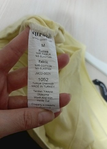 Sarı Kısa Kollu Basic Kadın Tişört - Görsel 5