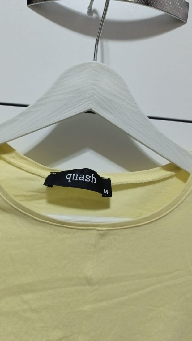 Sarı Kısa Kollu Basic Kadın Tişört - Görsel 2