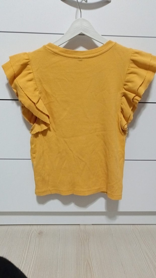 Sarı Fırfırlı Tişört - Görsel 5