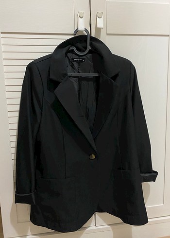 38 Beden Düğmeli Siyah Kadın Blazer Ceket