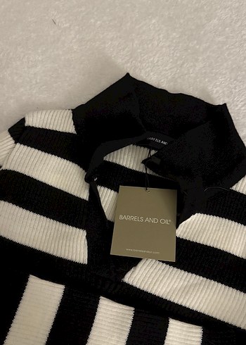 Zebra Desenli Uzun Kollu Triko Kadın Kazak - Görsel 2