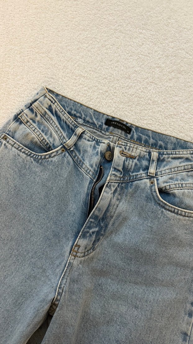 Normal Kesim wide leg Kot Pantolon - Görsel 2