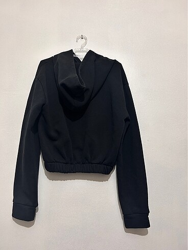 Siyah beli lastikli sweatshirt